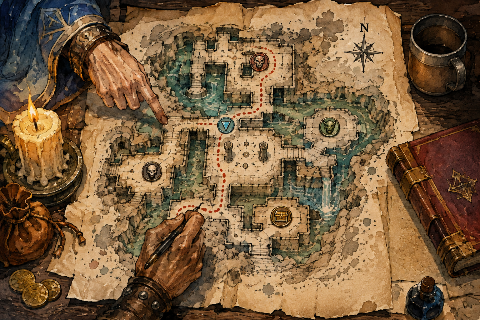 Fantasy map and route planning
